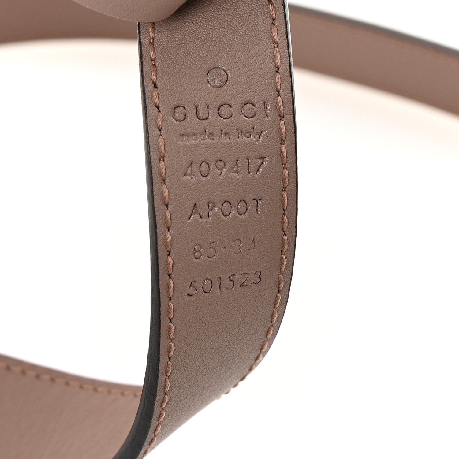 Gucci Calfskin Double G 20mm Belt 85 34 Porcelain Rose 5 of 6