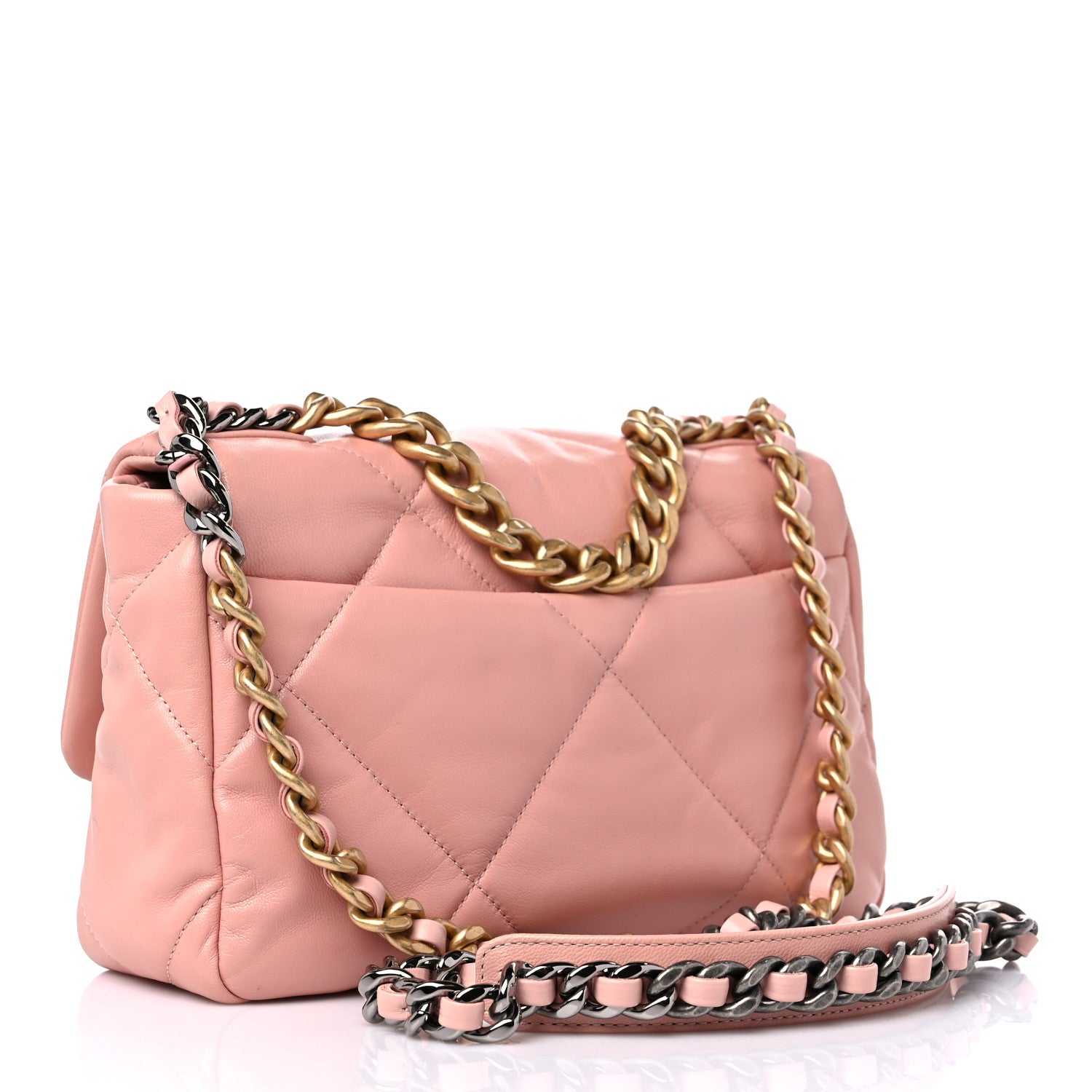 Chanel Goatskin Quilted Medium Chanel 19 Flap Light Pink 3 of 9