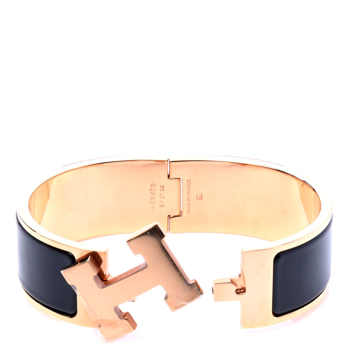 Hermes Enamel Wide Clic Clac H Bracelet GM Black 6 of 7