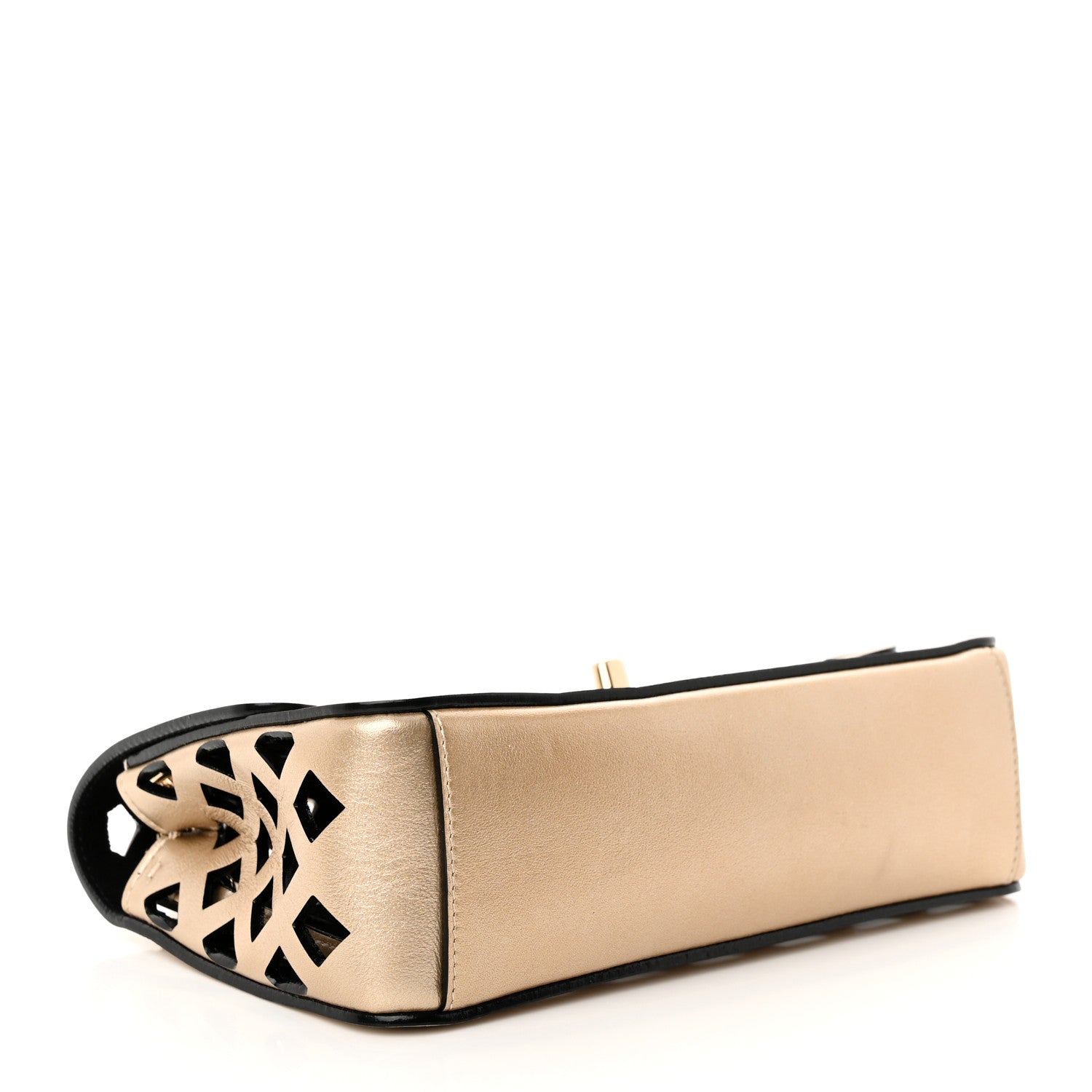 Chanel Metallic Lambskin Small Sea Through Flap Gold Black 4 of 14