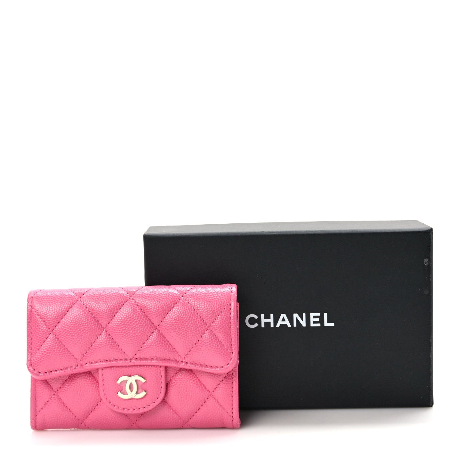 Chanel Caviar Quilted Flap Card Holder Wallet Pink 8 of 8