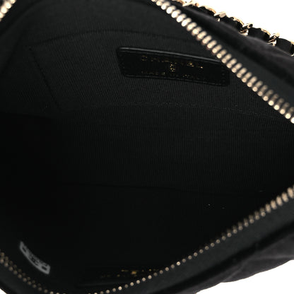 Chanel Velvet Crystal Quilted Chain Hobo Black 5 of 11