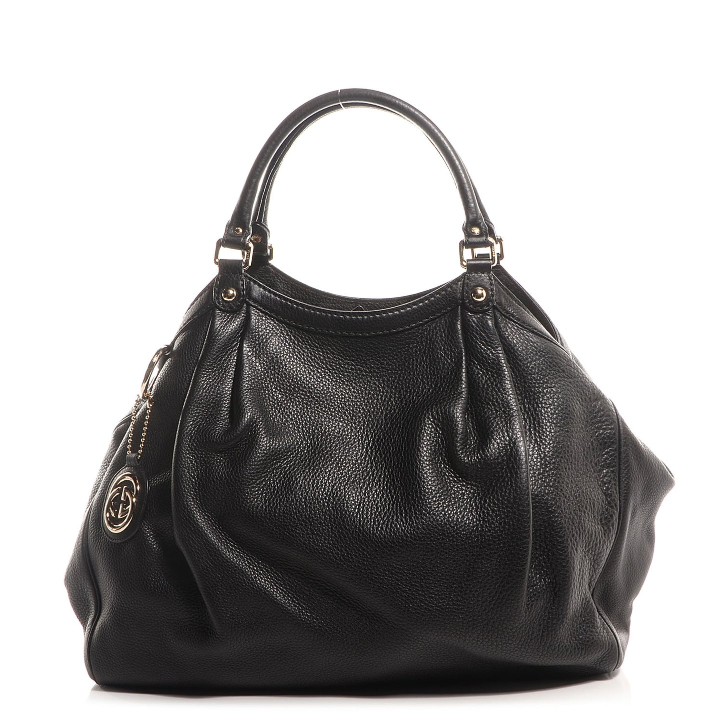 Pebbled Calfskin Large Sukey Tote Black