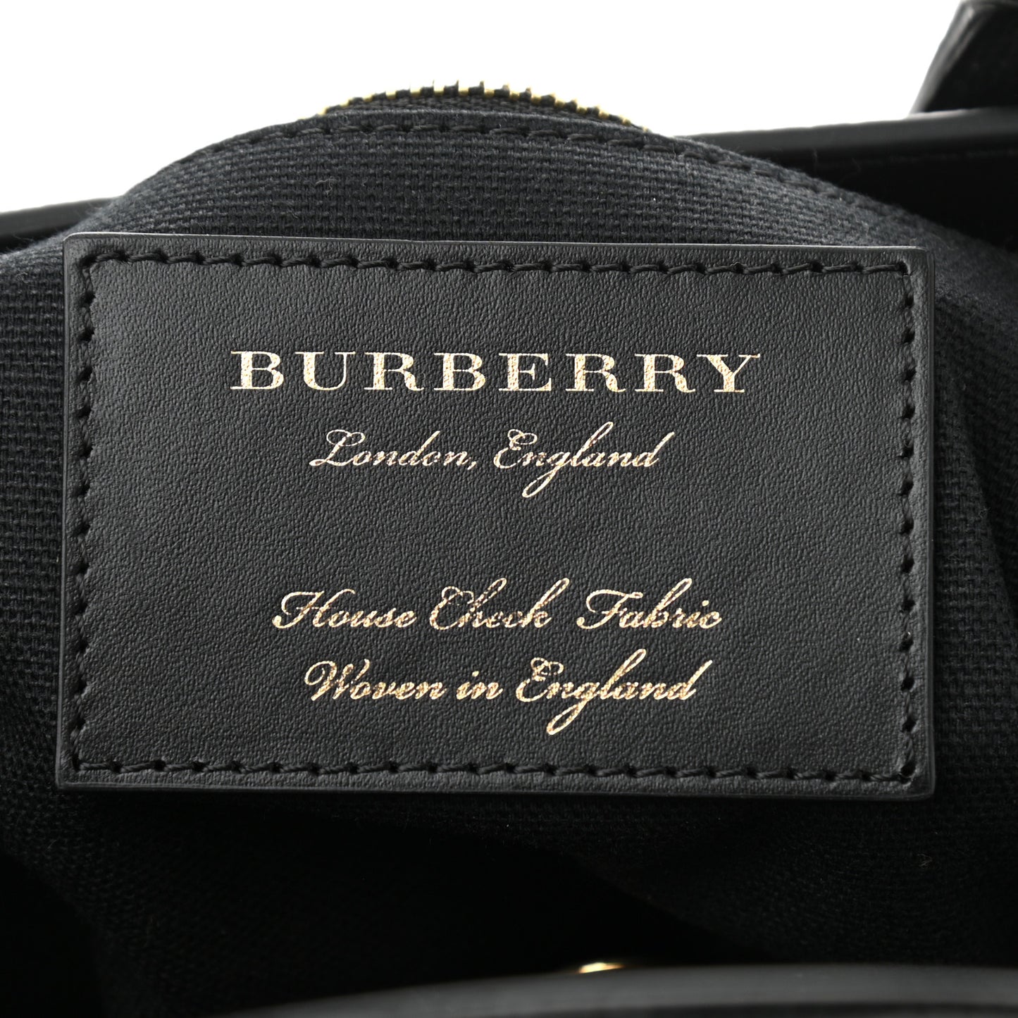 Derby Calfskin House Check Small Banner Tote Black