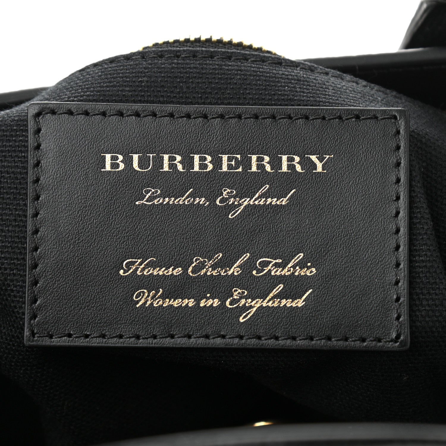 Burberry Derby Calfskin House Check Small Banner Tote Black 6 of 10