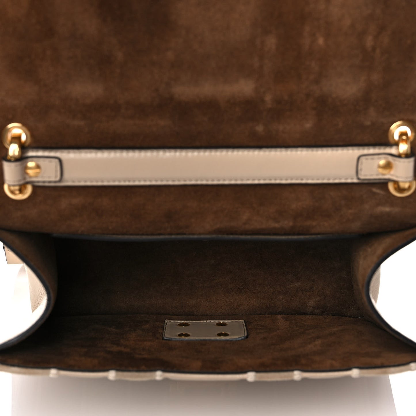 Agnello Old Shine Chamois F is Fendi Embossed Kan U Shoulder Bag Amido Nude