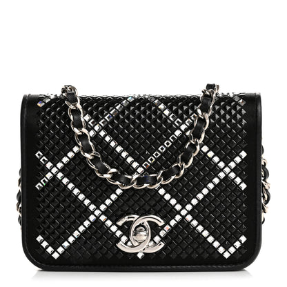 Chanel Lambskin Crystal Quilted Mini Chain Belt Bag Black 1 of 12