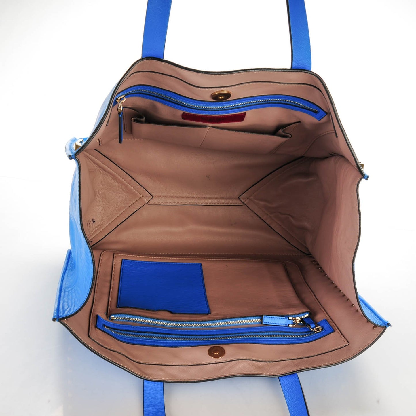Nappa Medium Rockstud Soft Tote Blue Fluo