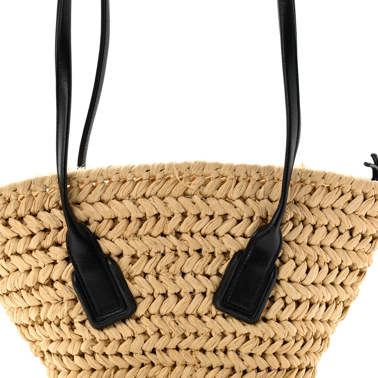 Bottega Veneta Raffia Calfskin Small Arco Basket Black 7 of 11