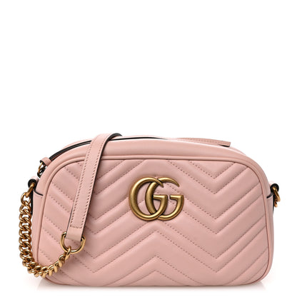 Gucci Calfskin Matelasse Small GG Marmont Chain Shoulder Bag Perfect Pink 1 of 10