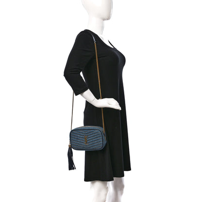 Saint Laurent Denim Matelasse Monogram Mini Lou Camera Bag California Blue 2 of 9