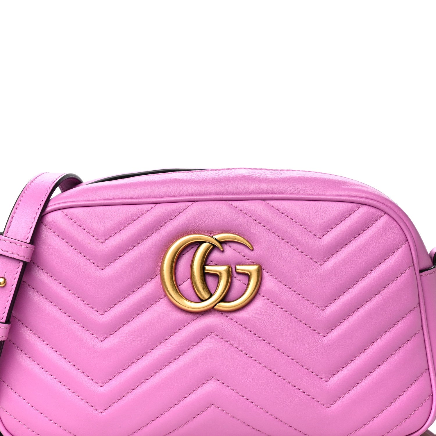 Gucci Calfskin Matelasse Small GG Marmont Chain Shoulder Bag Candy Mousse 9 of 15