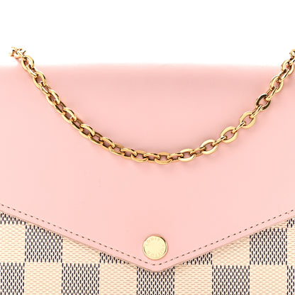 Louis Vuitton Damier Azur Calfskin Pochette Felicie Eau De Rose 8 of 10