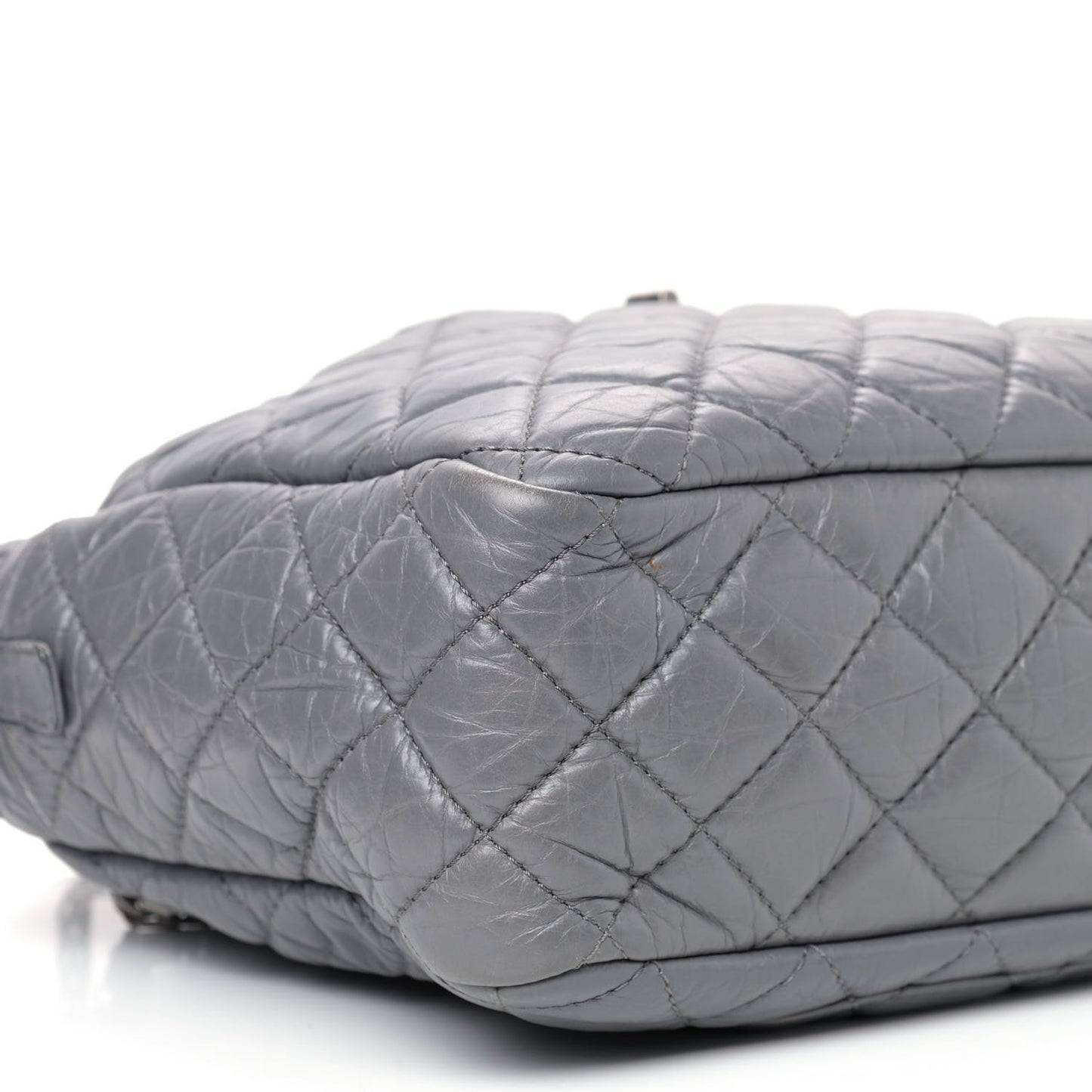 Aged Calfskin Quilted Large Reissue Camera Case Grey