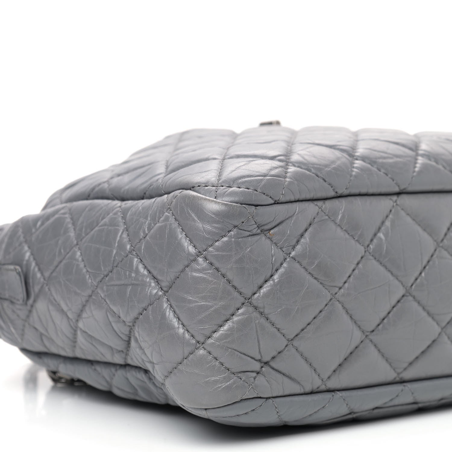 Chanel Aged Calfskin Quilted Large Reissue Camera Case Grey 9 of 10