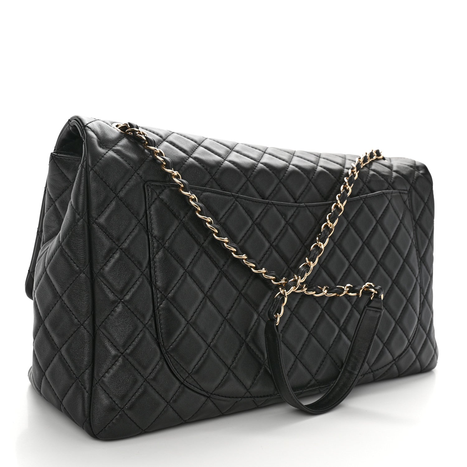 Chanel Calfskin Quilted XXL Travel Flap Bag Black 3 of 10