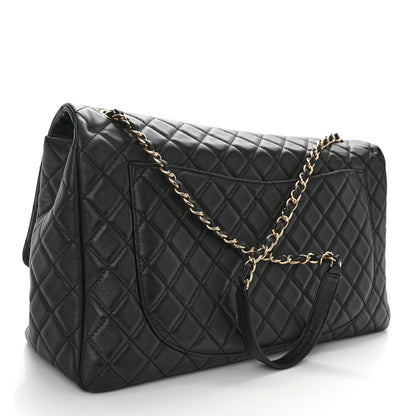 Chanel Calfskin Quilted XXL Travel Flap Bag Black 3 of 10