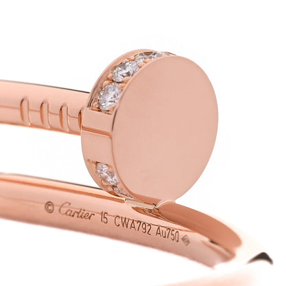 Cartier 18K Pink Gold Diamond Juste Un Clou Bracelet 15 3 of 5