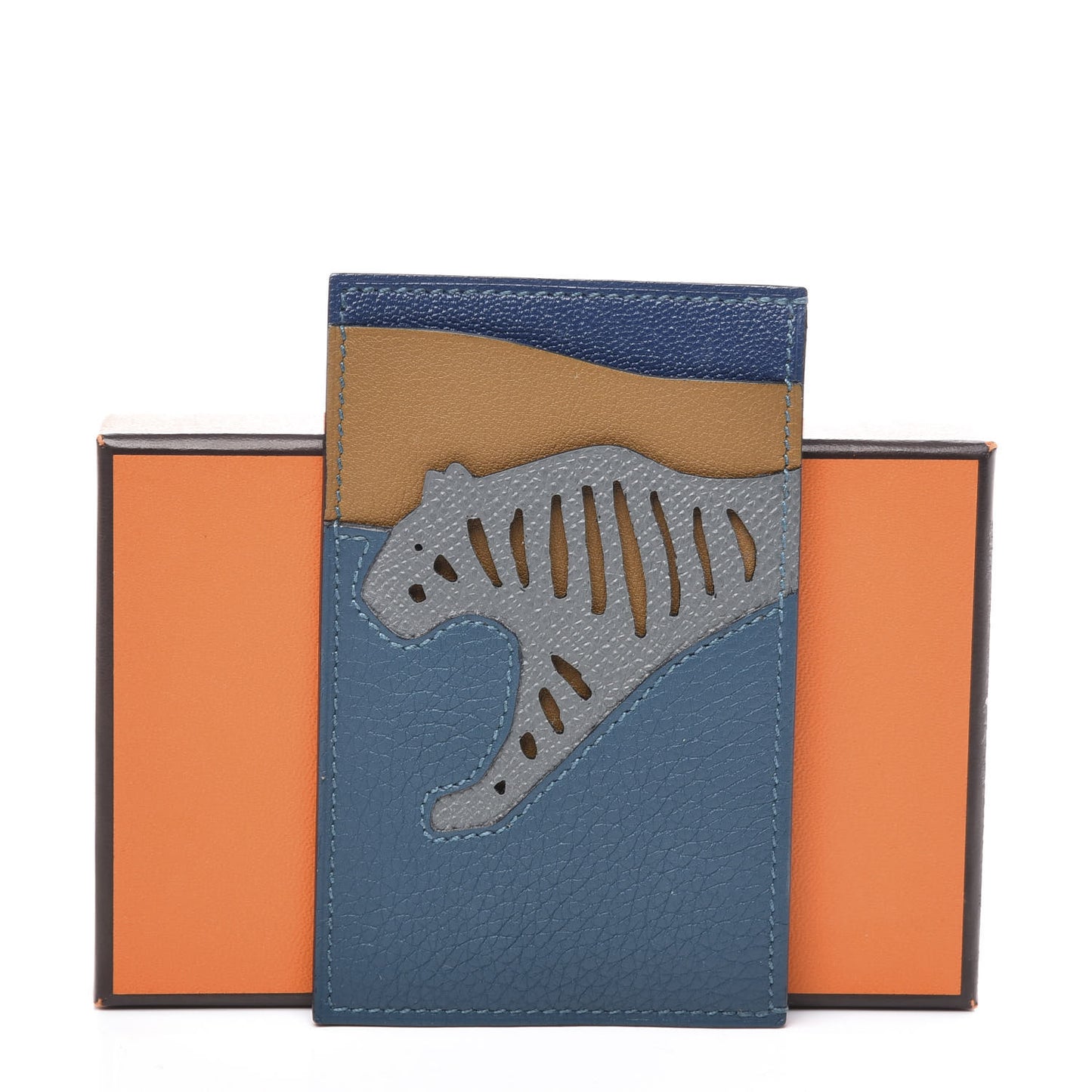 Togo Epsom Swift Mysore Rooroo 3CC Card Holder Vert Bosphore Amande Kraft Deep Bleu