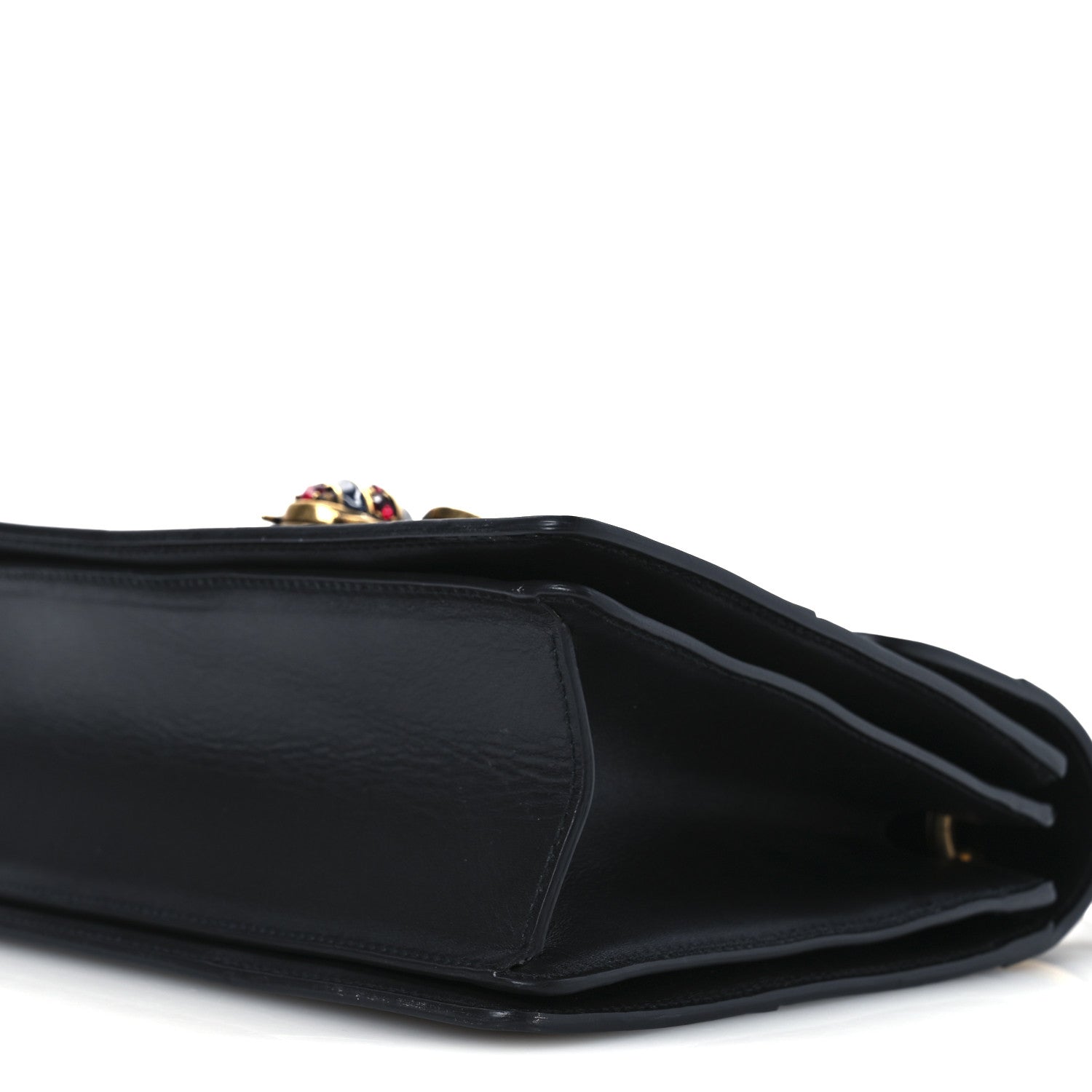Gucci Calfskin Sylvie Web Small Queen Margaret Top Handle Bag Black 10 of 12