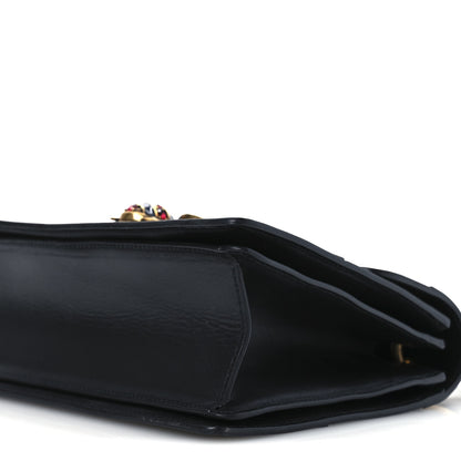 Gucci Calfskin Sylvie Web Small Queen Margaret Top Handle Bag Black 10 of 12