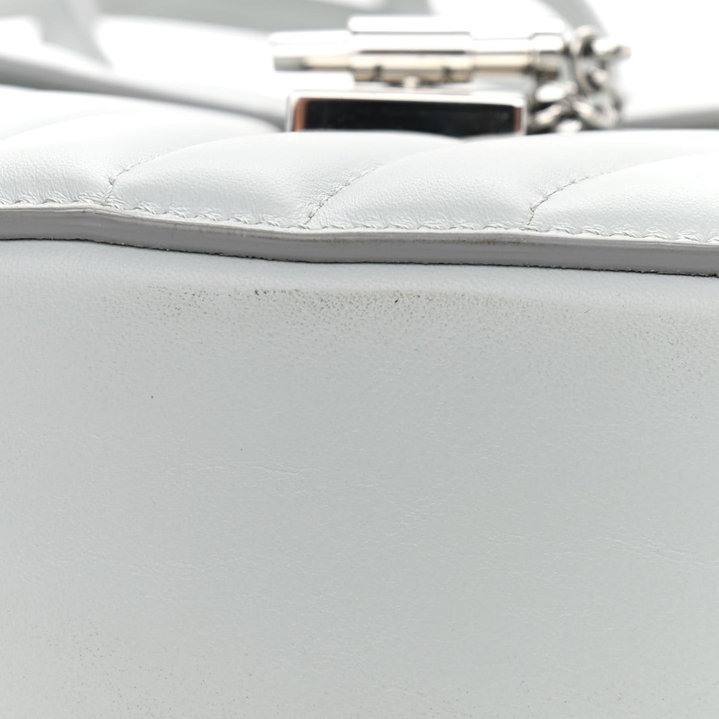 Calfskin Quilted Mini Drew Bijou Shoulder Bag Airy Grey