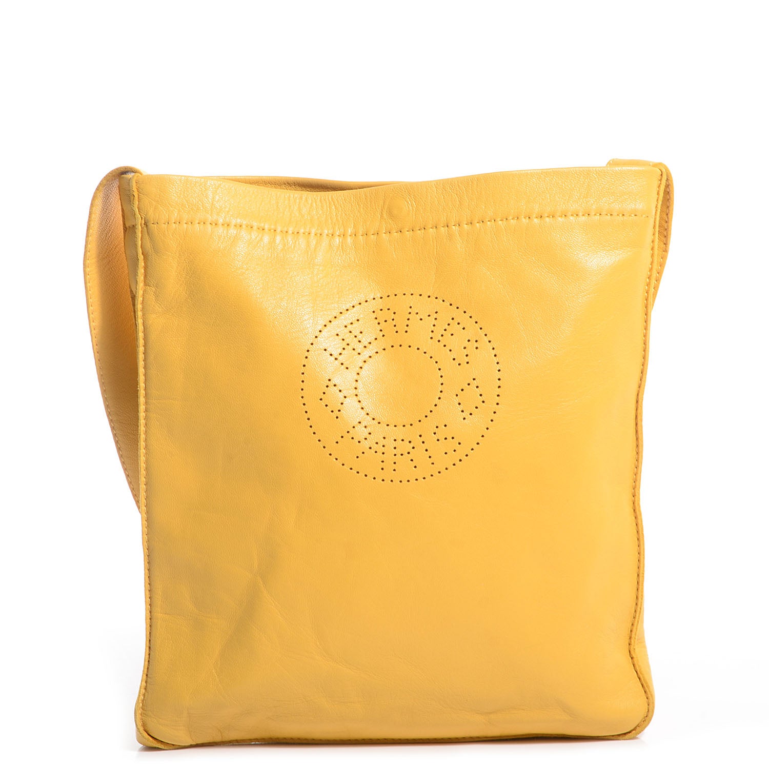 Hermes Lambskin Clou De Selle Pouch Soleil 1 of 12