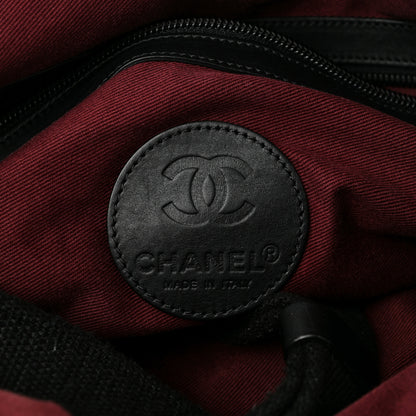 Chanel Coated Canvas Quilted Medium Garment Travel Bag Black 6 of 11