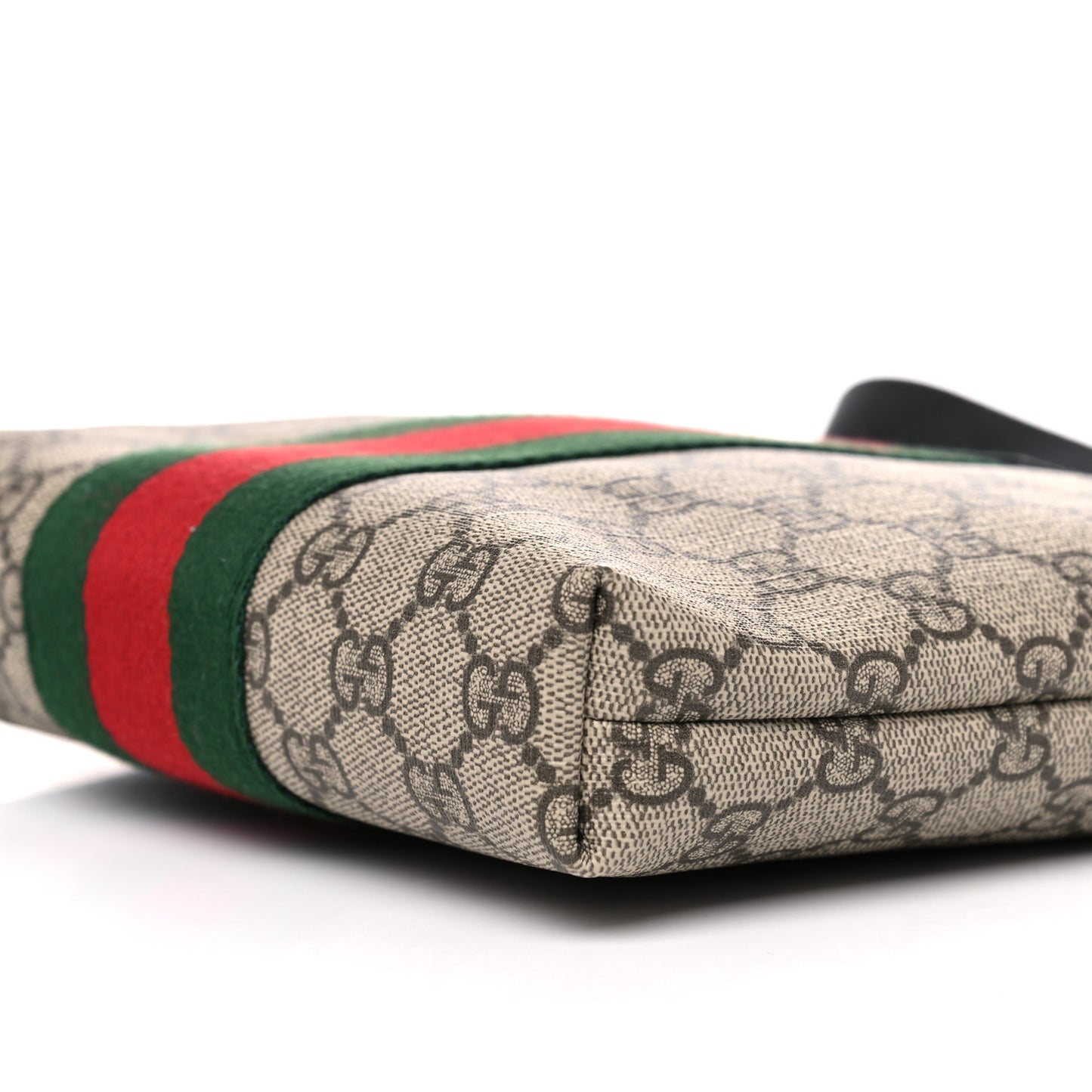 GG Supreme Monogram Web Messenger Bag Black