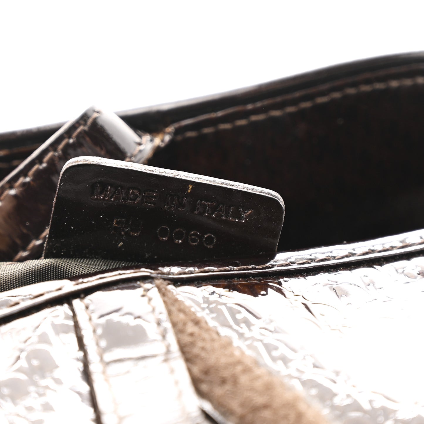 Patent Diorissimo Double Saddle Bag Dark Brown