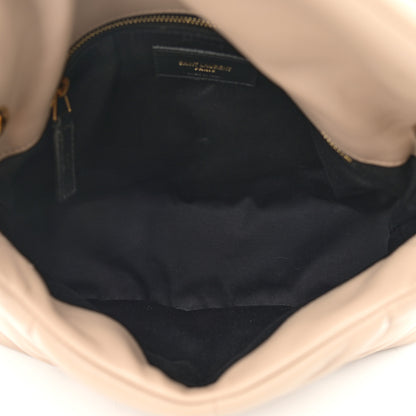 Saint Laurent Lambskin Quilted Small Loulou Puffer Monogram Chain Satchel Dark Beige 4 of 10