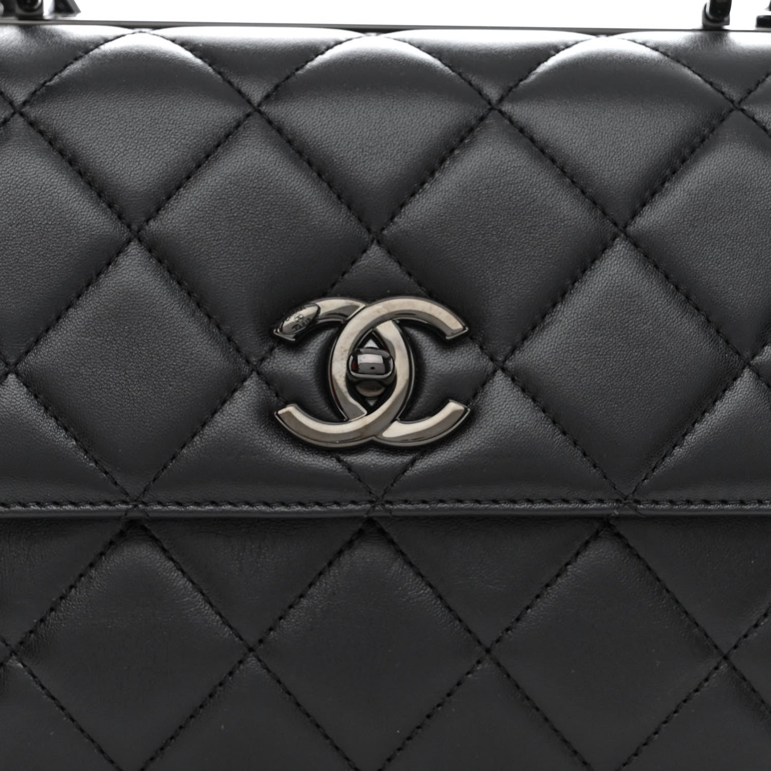 Chanel Lambskin Quilted Small Trendy CC Dual Handle Flap Bag So Black 9 of 11