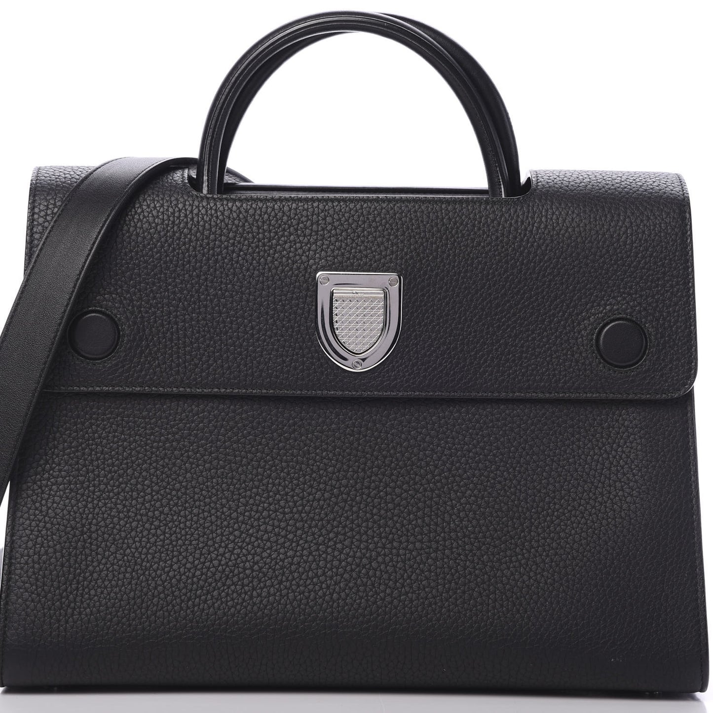 Grained Calfskin Medium Diorever Flap Black