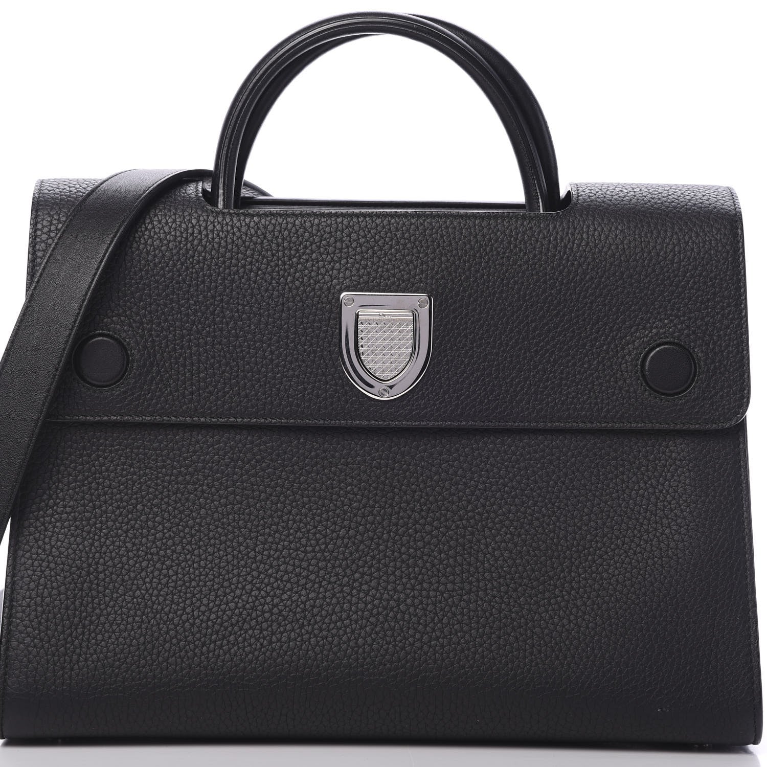 Christian Dior Grained Calfskin Medium Diorever Flap Black 8 of 8