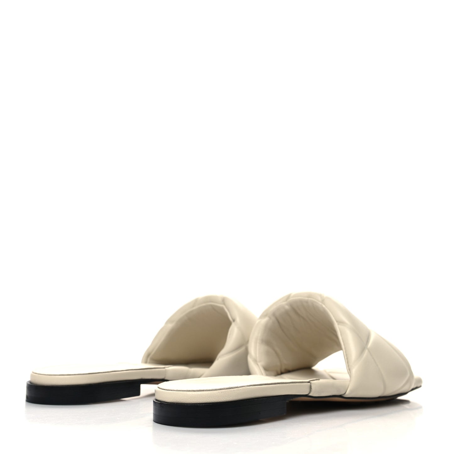 Nappa Quilted Rubber Lido Flat Sandals 39 Sea Salt
