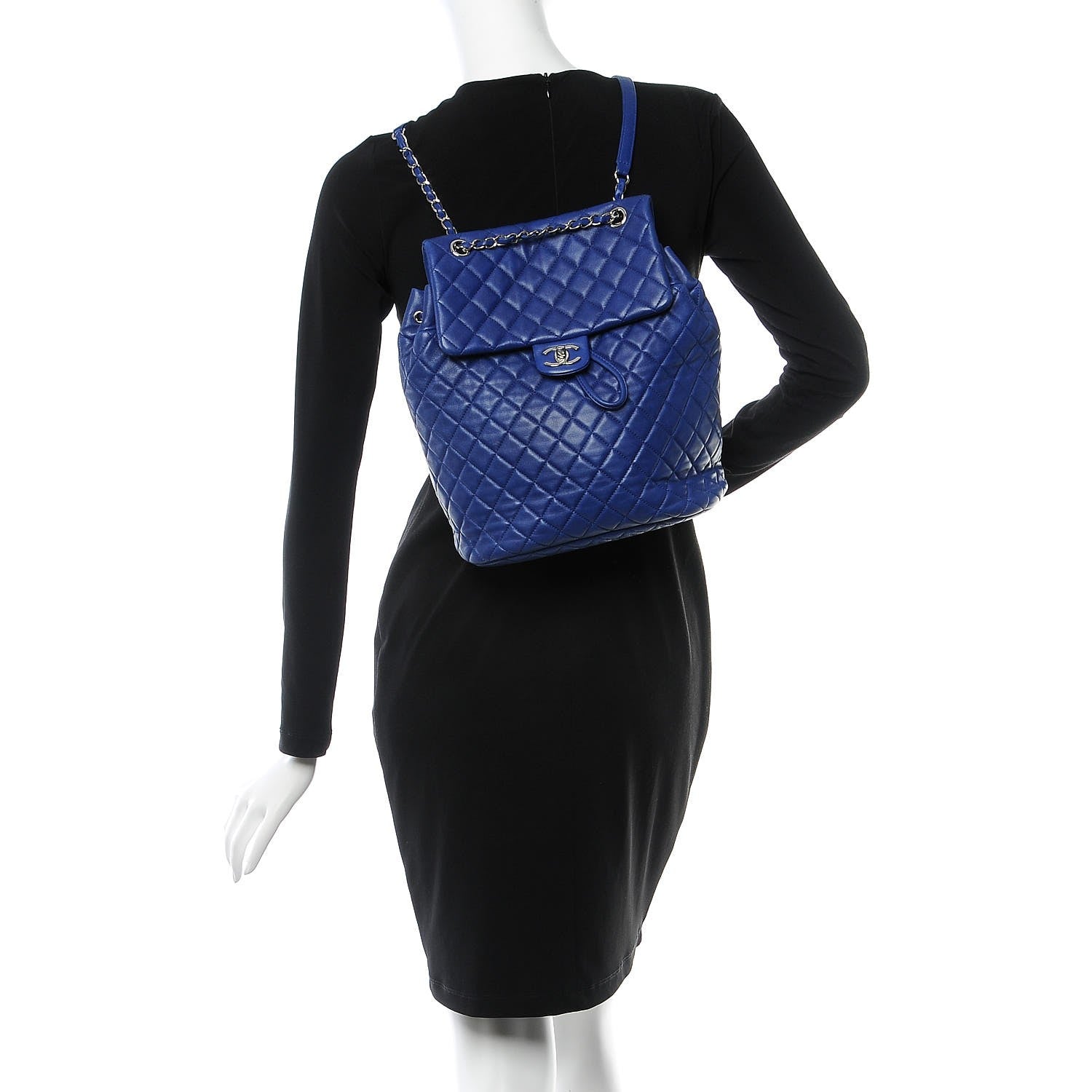 Chanel Lambskin Quilted Large Urban Spirit Backpack Blue 2 of 10