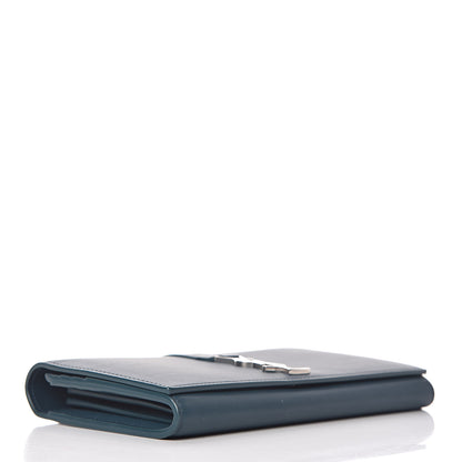 Saint Laurent Calfskin Monogram Large Flap Wallet Dark Turquoise 4 of 9