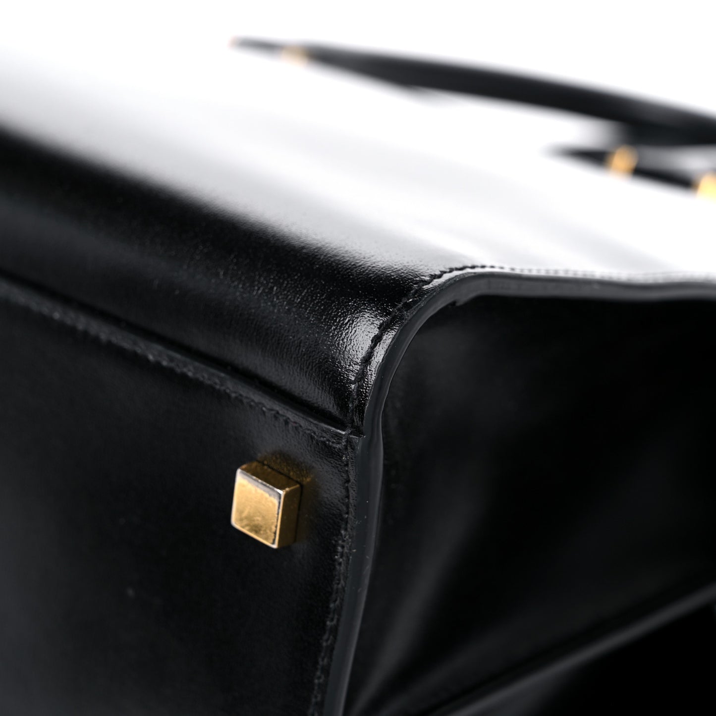 Shiny Calfskin Medium Uptown Tote Black