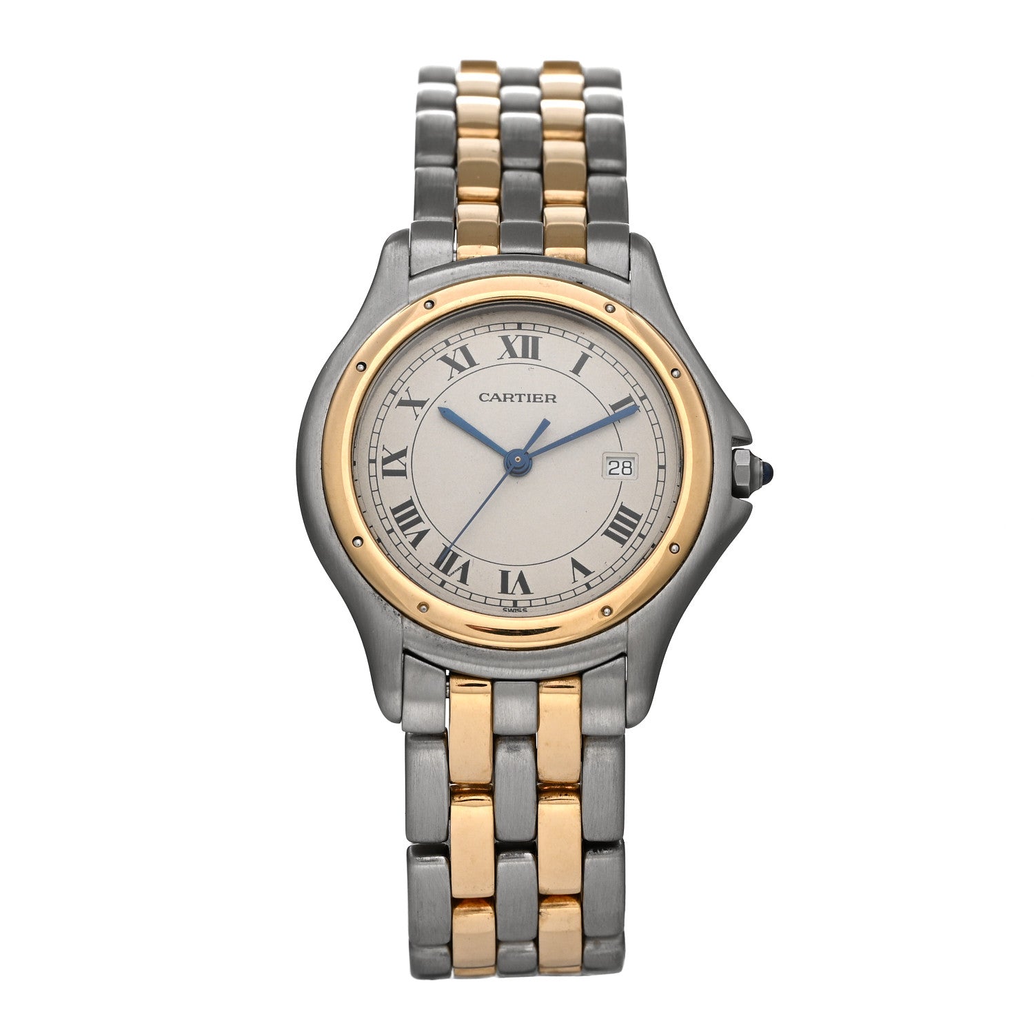 Cartier Stainless Steel 18K Yellow Gold 33mm Cougar Quartz Watch 1 of 8