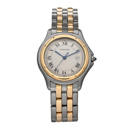 Cartier Stainless Steel 18K Yellow Gold 33mm Cougar Quartz Watch 1 of 8