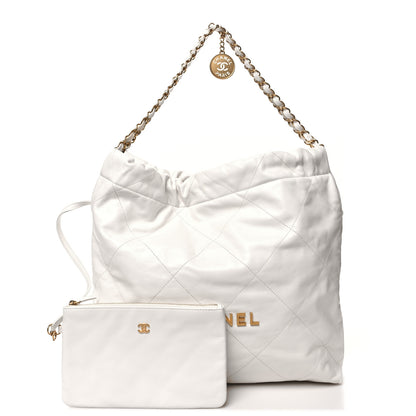 Chanel Shiny Calfskin Quilted Chanel 22 White 3 of 12