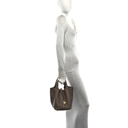 Hermes Taurillon Clemence Picotin Lock 22 MM Etoupe 2 of 10