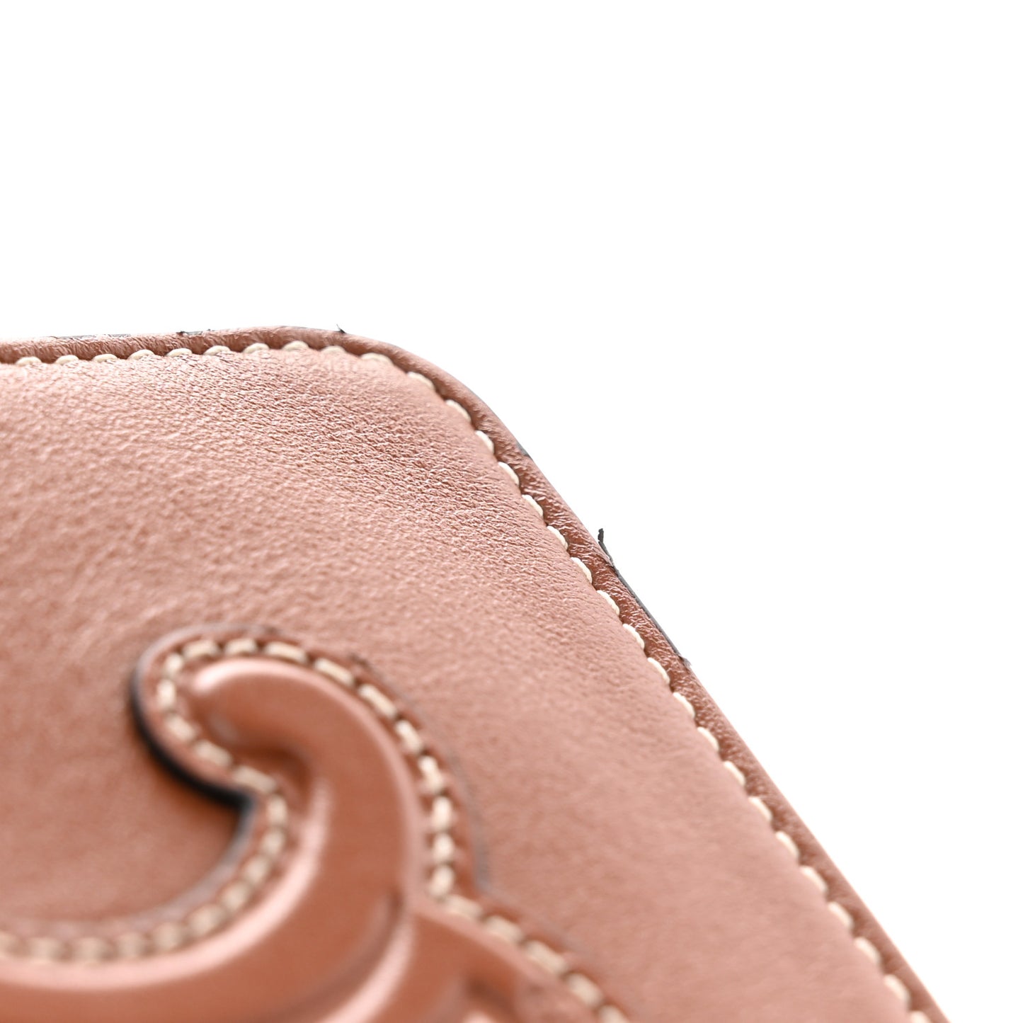 Calfskin Triomphe Zipped Compact Wallet Tan