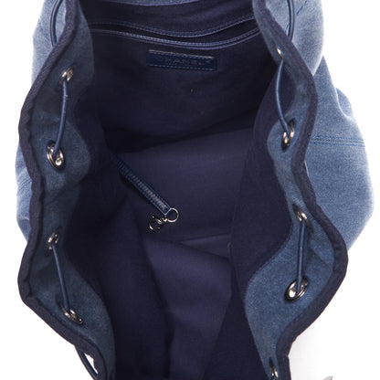 Chanel Canvas Sequin Large Deauville Backpack Navy 6 of 10