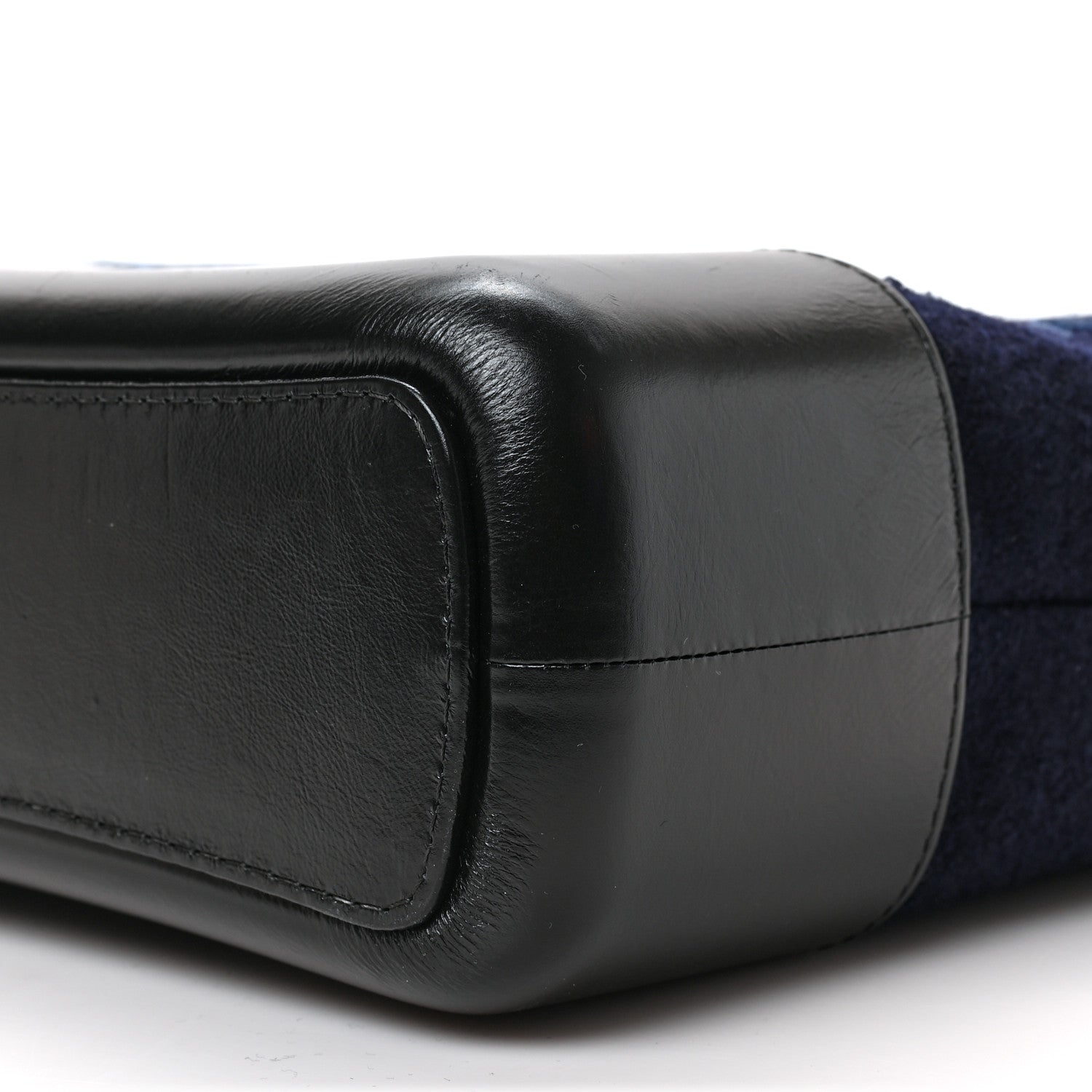 Chanel Calfskin Wool Embroidered Paris Hamburg Medium Gabrielle Hobo Dark Navy Blue 8 of 9