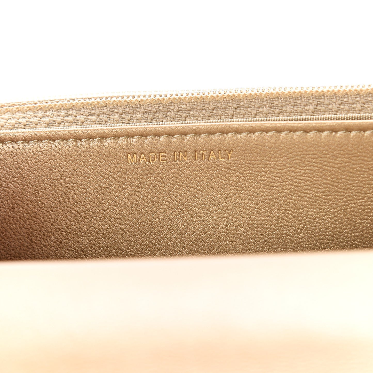 Metallic Goatskin Quilted 19 Wallet On Chain WOC Gold