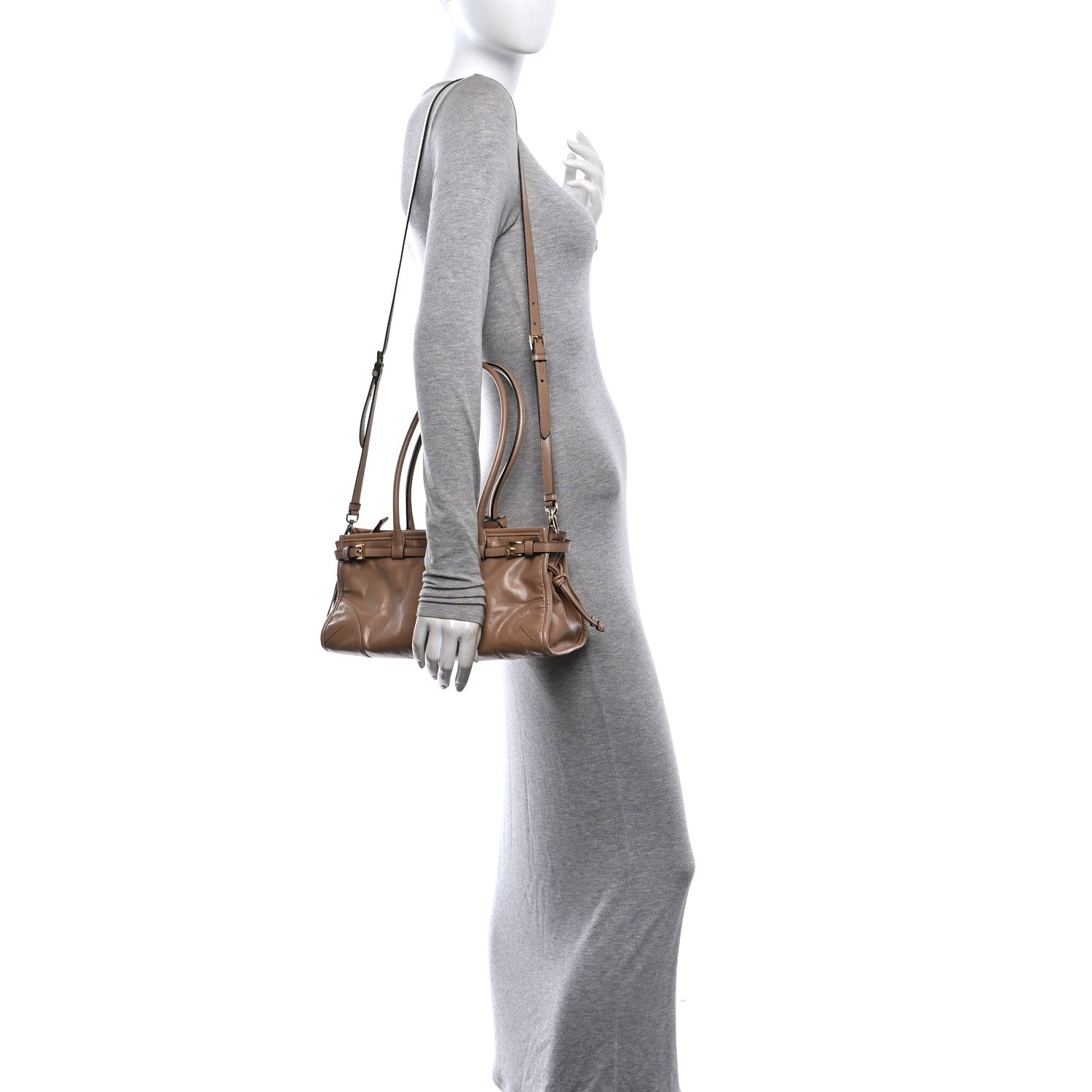 Prada Shiny Nappa Medium Bonnie Shoulder Bag Cameo 2 of 9