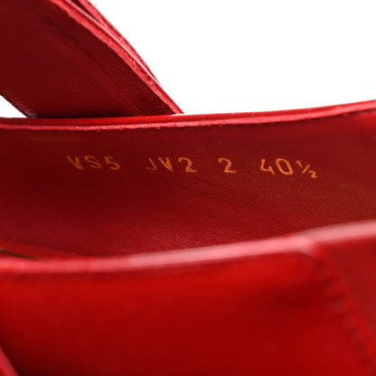 Valentino Garavani VALENTINO GARAVANI Naplack Nappa Vlogo Locker Mary Jane Collapsible Heel Ballerina Flats 40.5 Rosso Valentino 6 of 8