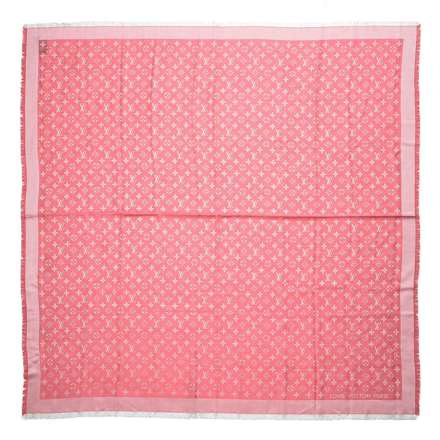 Louis Vuitton Wool Silk Monogram Denim Shawl Pivoine 1 of 4