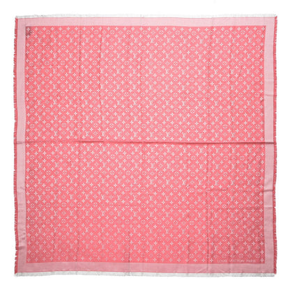 Louis Vuitton Wool Silk Monogram Denim Shawl Pivoine 1 of 4
